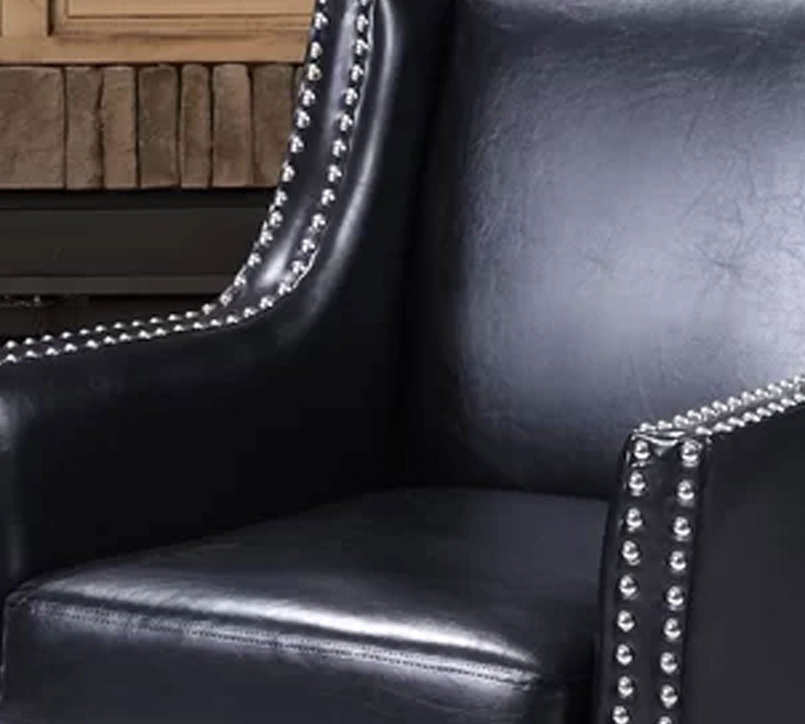 Lounge Chair Upholstered in Leatherette with Trackarms -