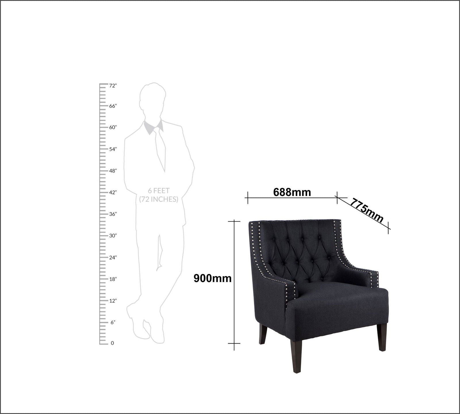 Lounge Chair Upholstered in Leatherette with Trackarms -