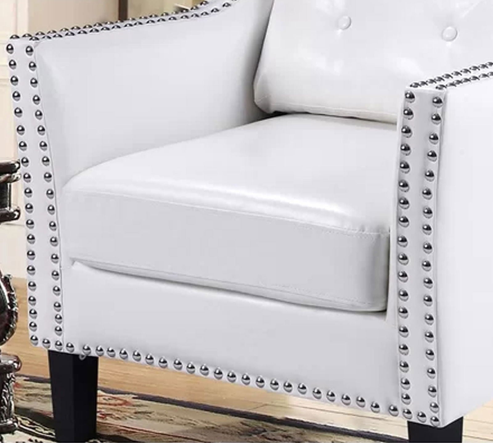 Lounge Chair Upholstered in Leatherette with Trackarms -