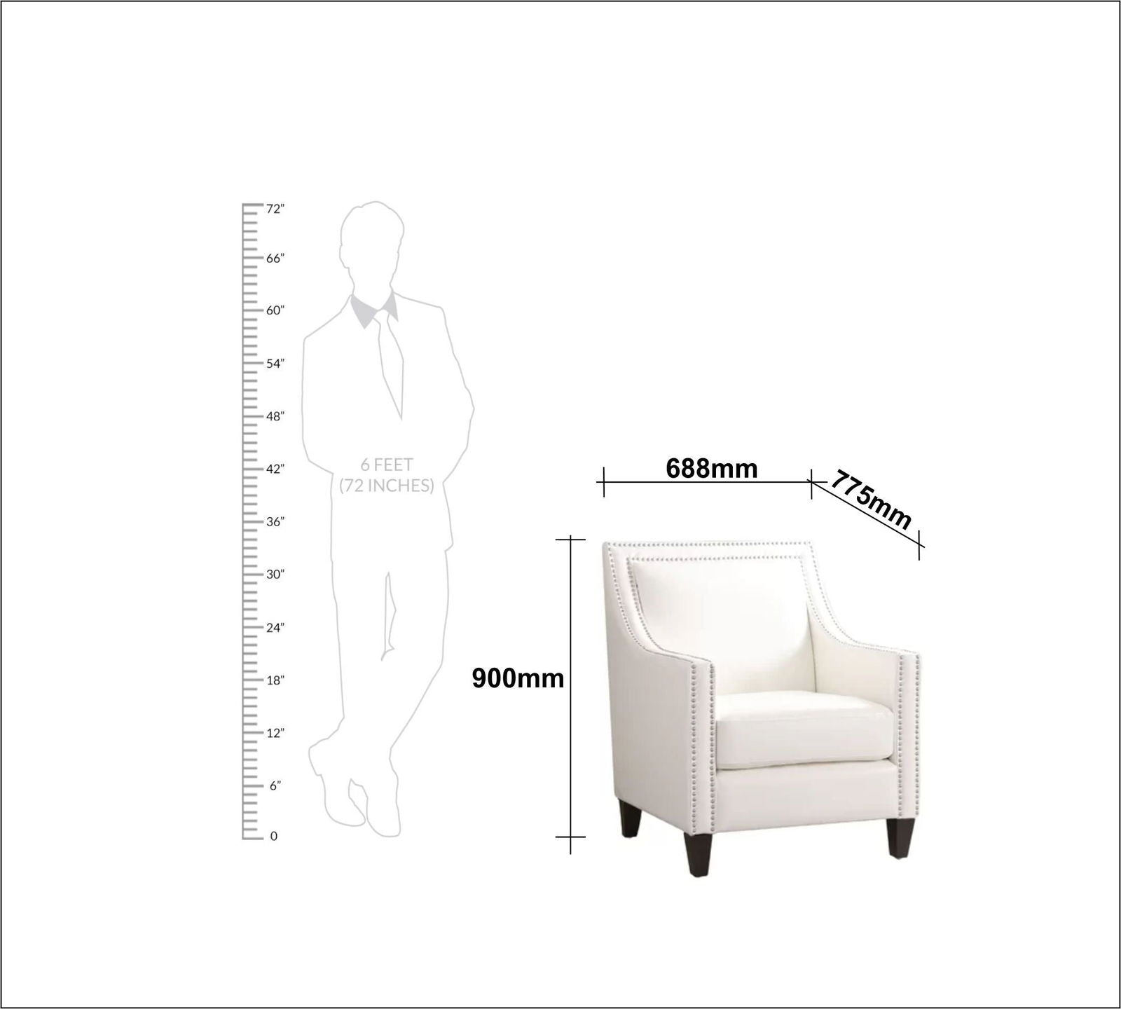 Lounge Chair Upholstered in Leatherette with Trackarms -