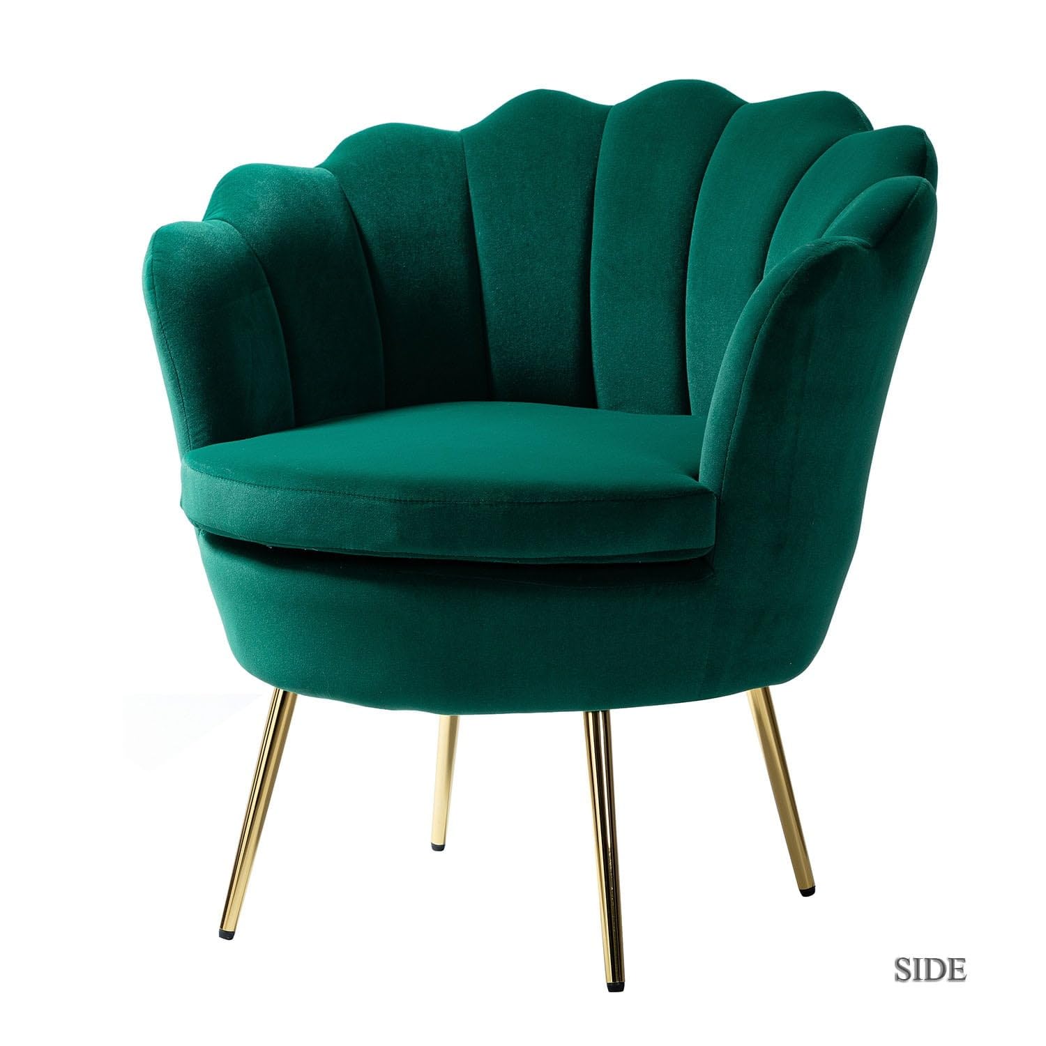 Lounge Chair Velvet Seat With Gold Legs Finish -