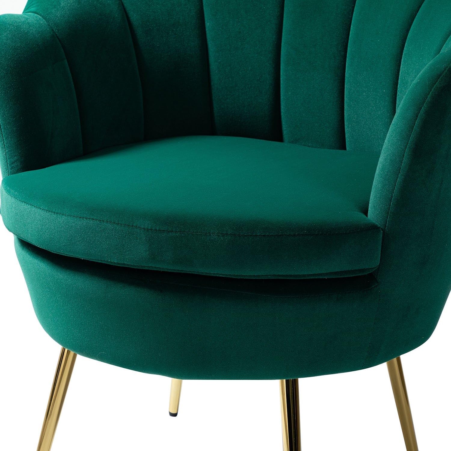Lounge Chair Velvet Seat With Gold Legs Finish -