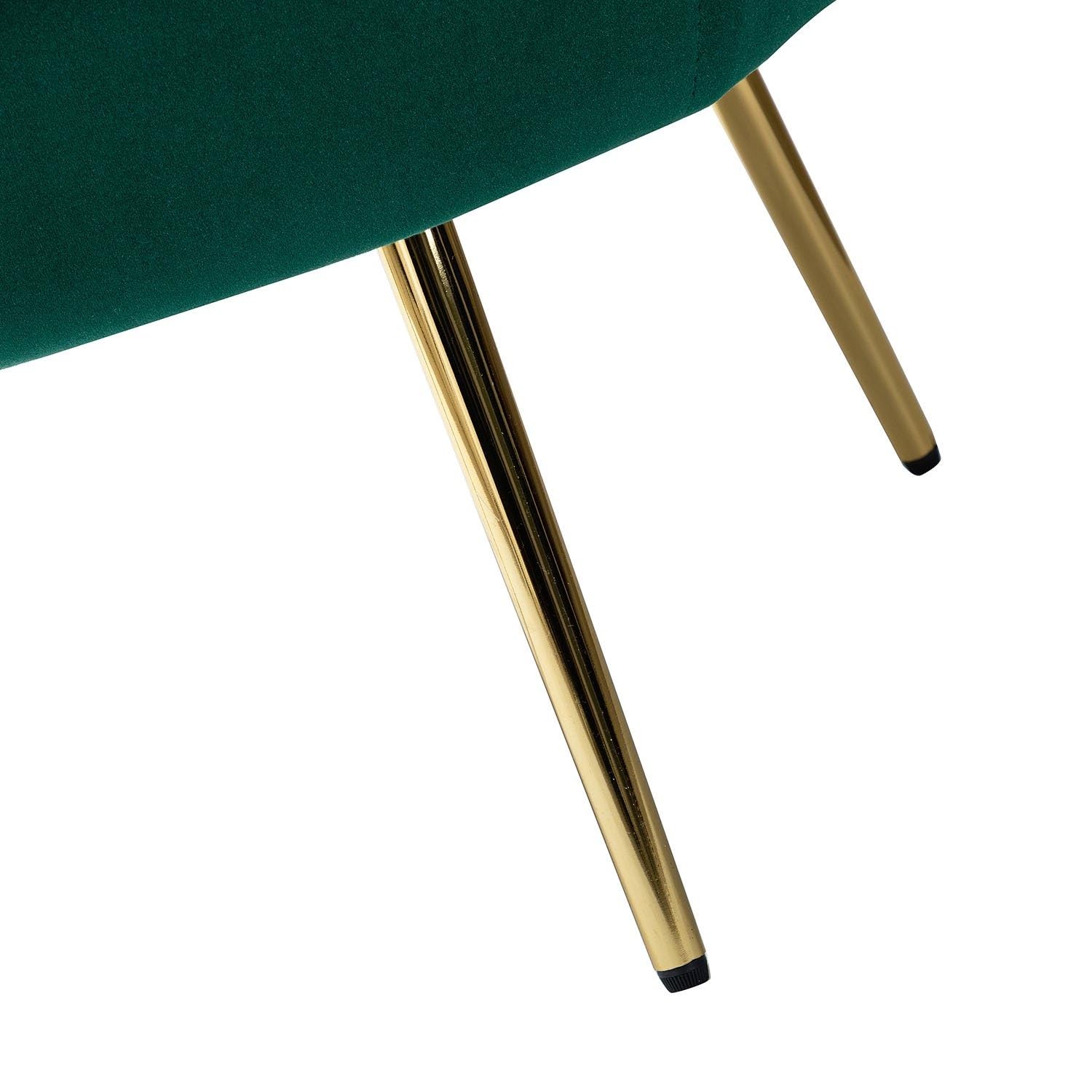 Lounge Chair Velvet Seat With Gold Legs Finish -