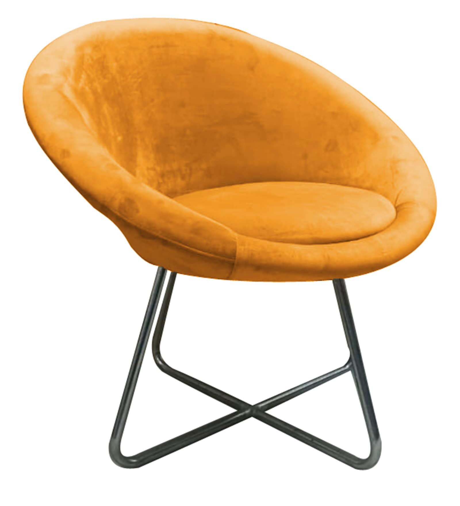 Lounge Chair With Comfy Upholstered Velvet Seat with Metal Frame -