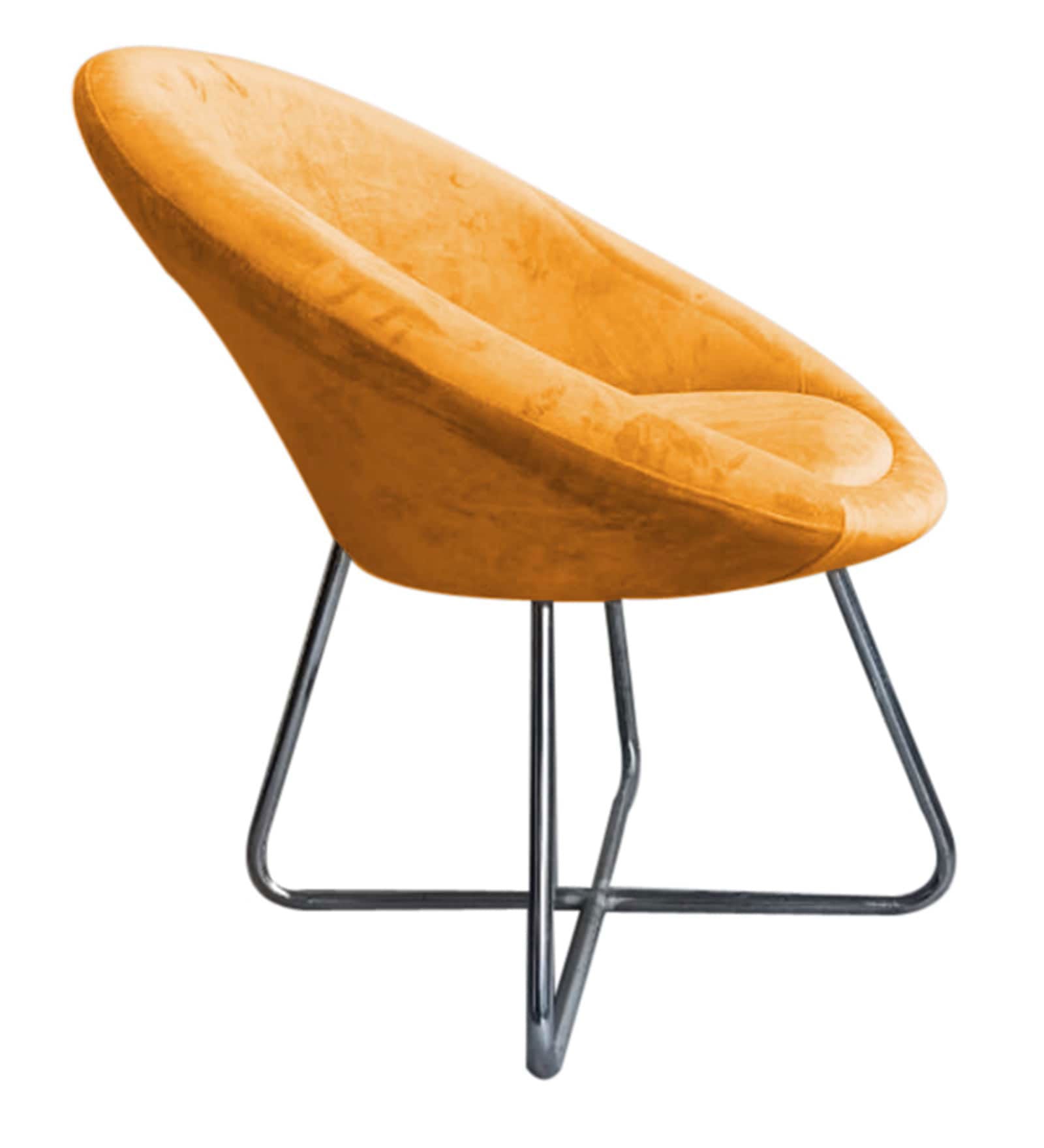 Lounge Chair With Comfy Upholstered Velvet Seat with Metal Frame -