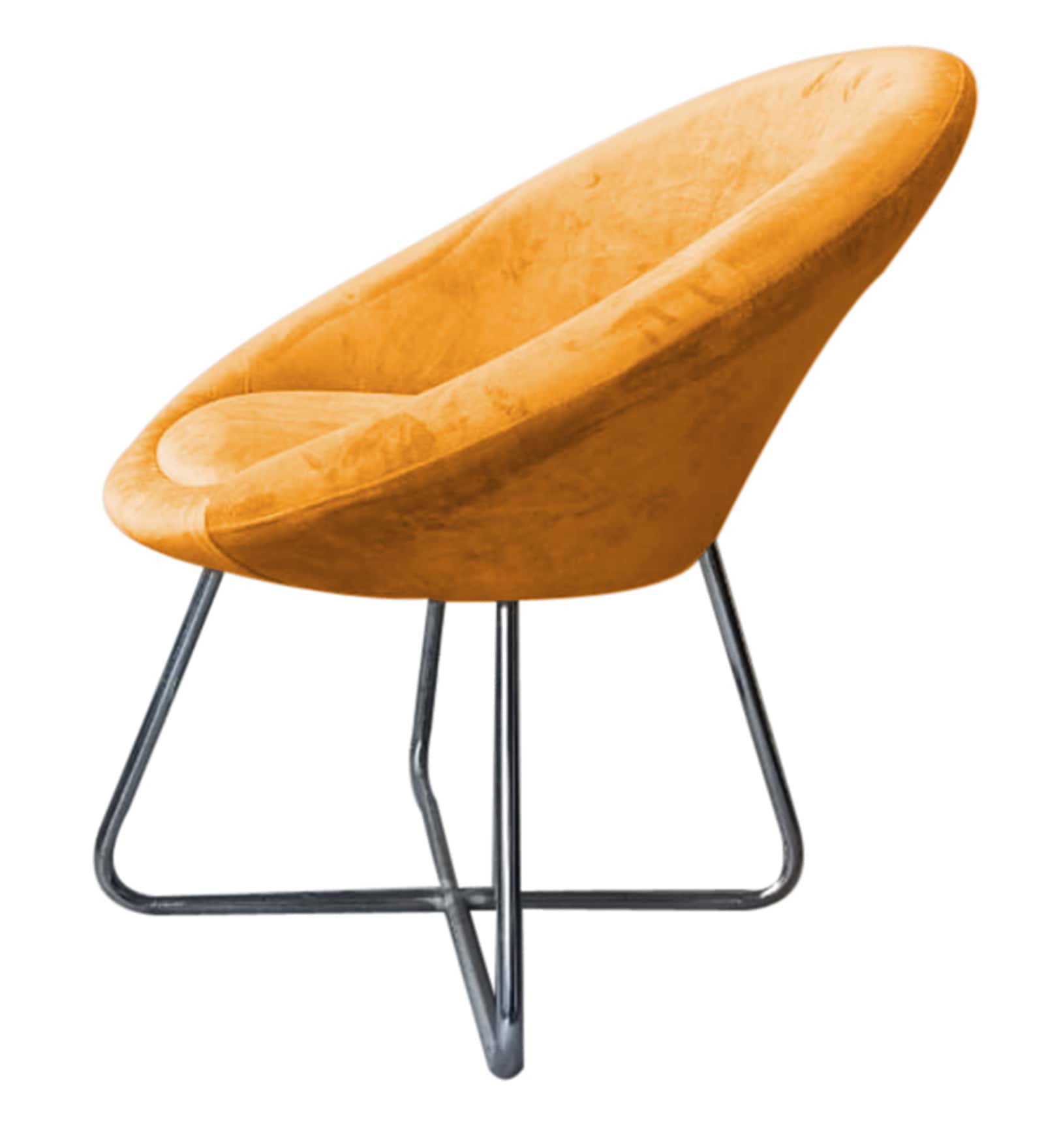 Lounge Chair With Comfy Upholstered Velvet Seat with Metal Frame -