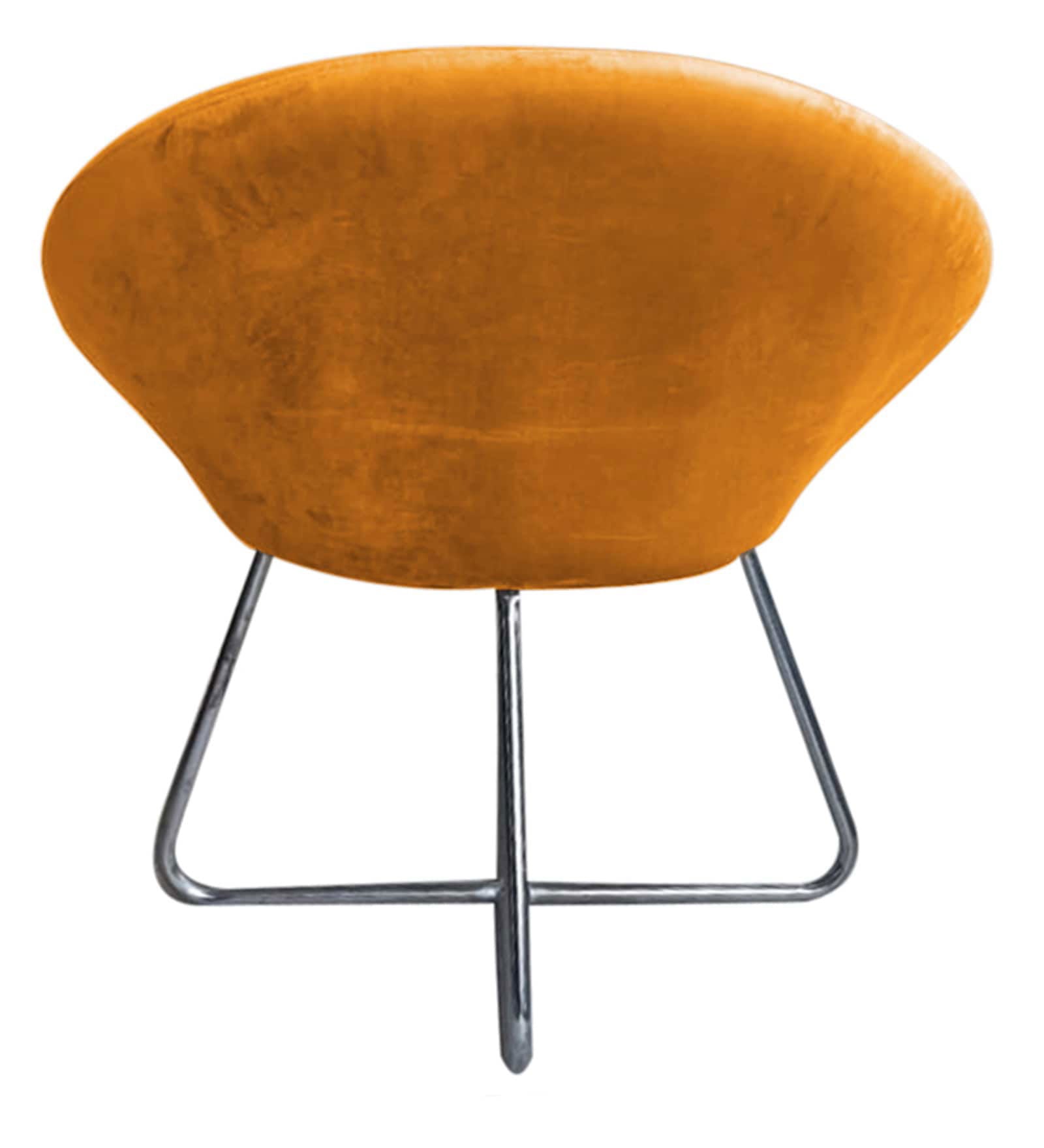 Lounge Chair With Comfy Upholstered Velvet Seat with Metal Frame -