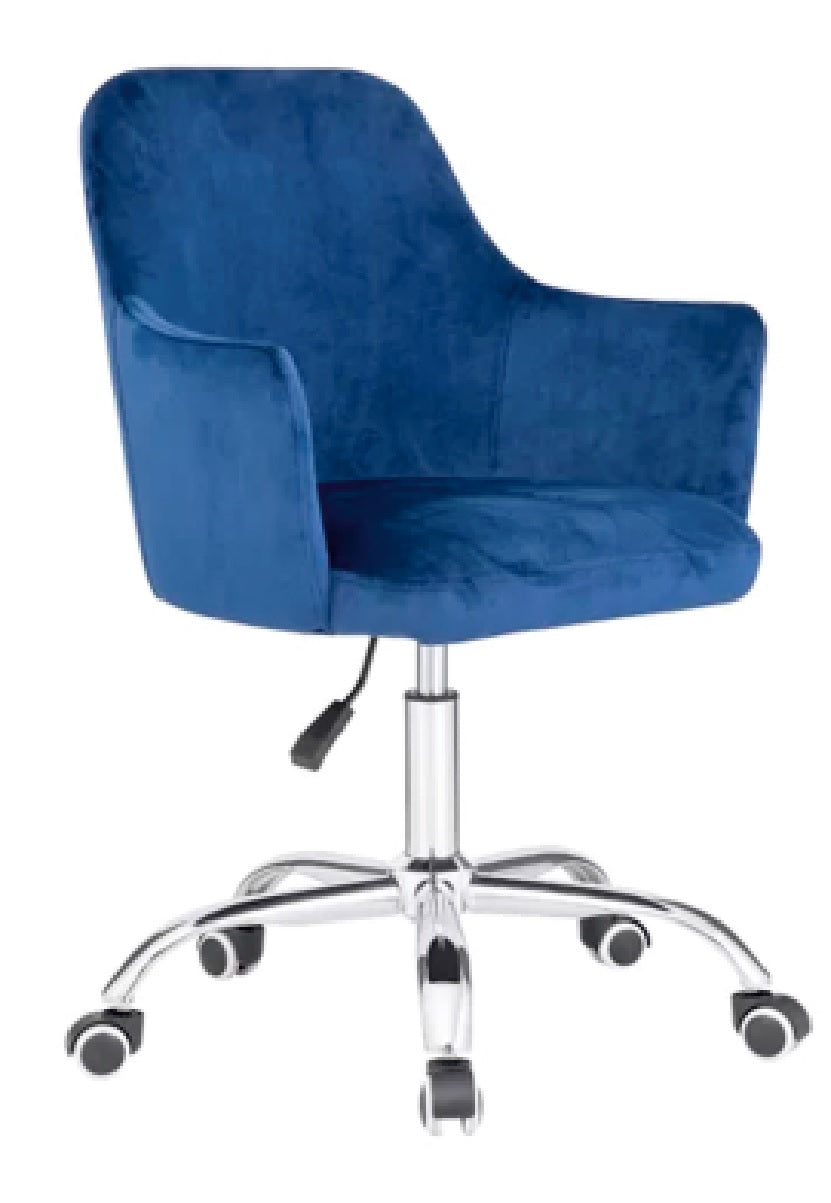 Lounge Chair in Velvet Seat with Chrome Base -