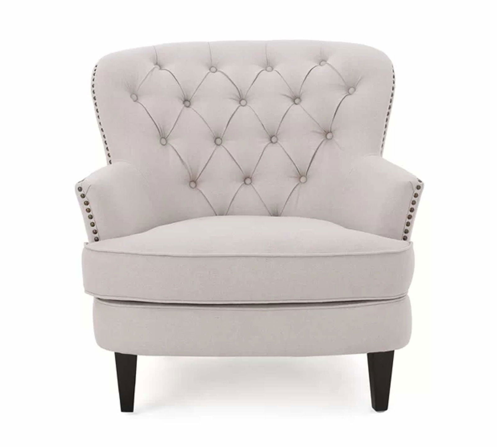 Lounge Chair with Ottoman in Wooden Legs -