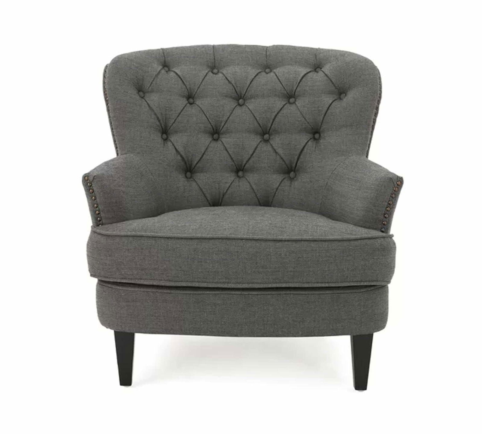 Lounge Chair with Ottoman in Wooden Legs -