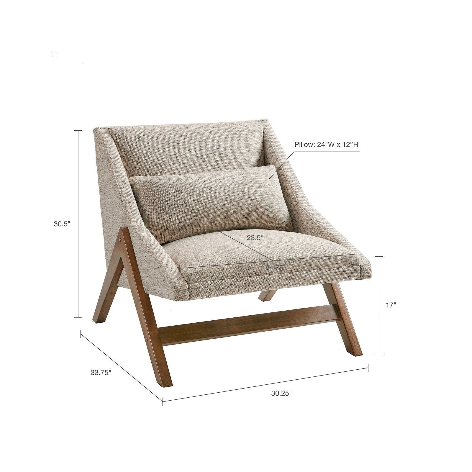 Lounge Chair with Solid Wood Legs -