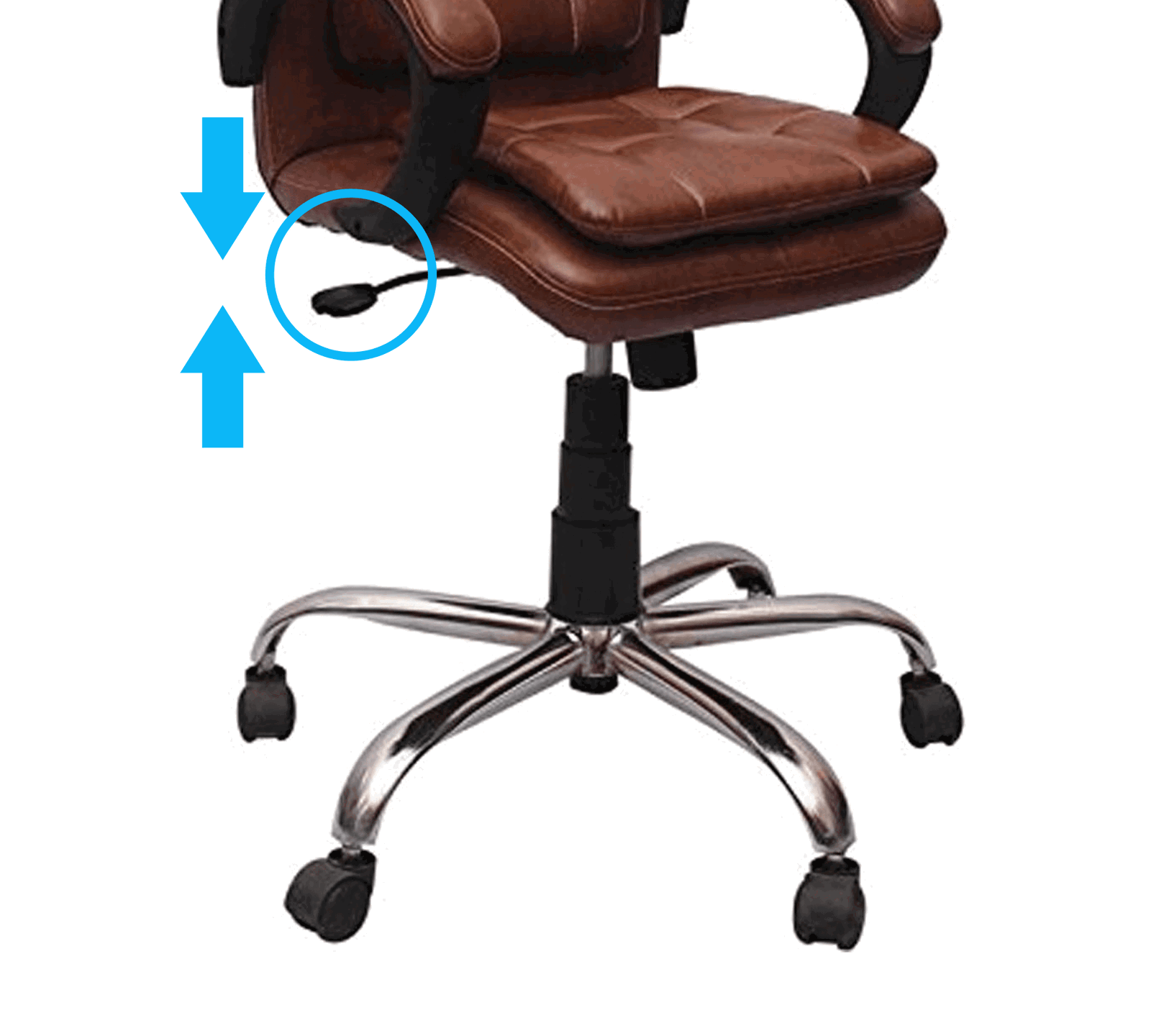 Low Back Office Executive Chair with Metal Chrome Base -