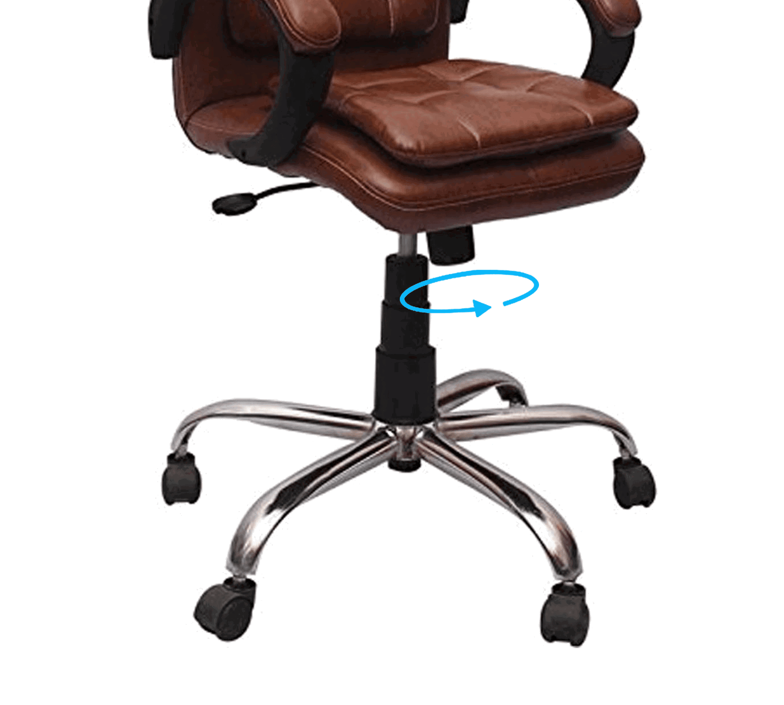 Low Back Office Executive Chair with Metal Chrome Base -
