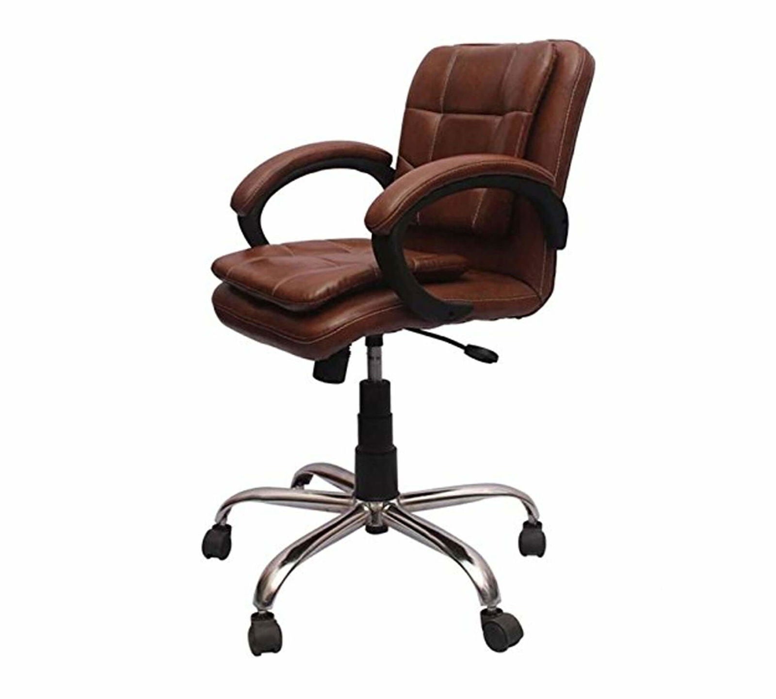 Low Back Office Executive Chair with Metal Chrome Base -