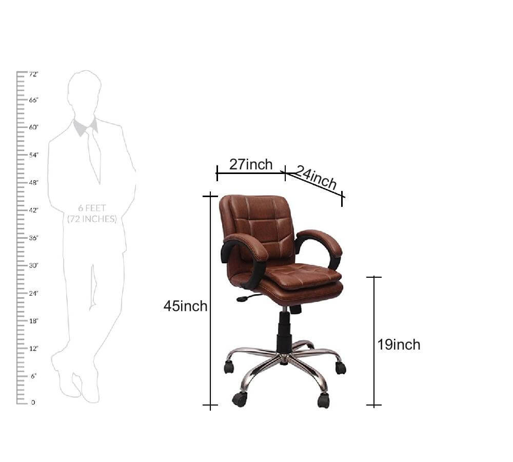 Low Back Office Executive Chair with Metal Chrome Base -
