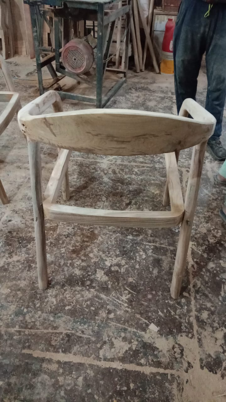 Luxury Dining Chair with Wooden Frame Base -