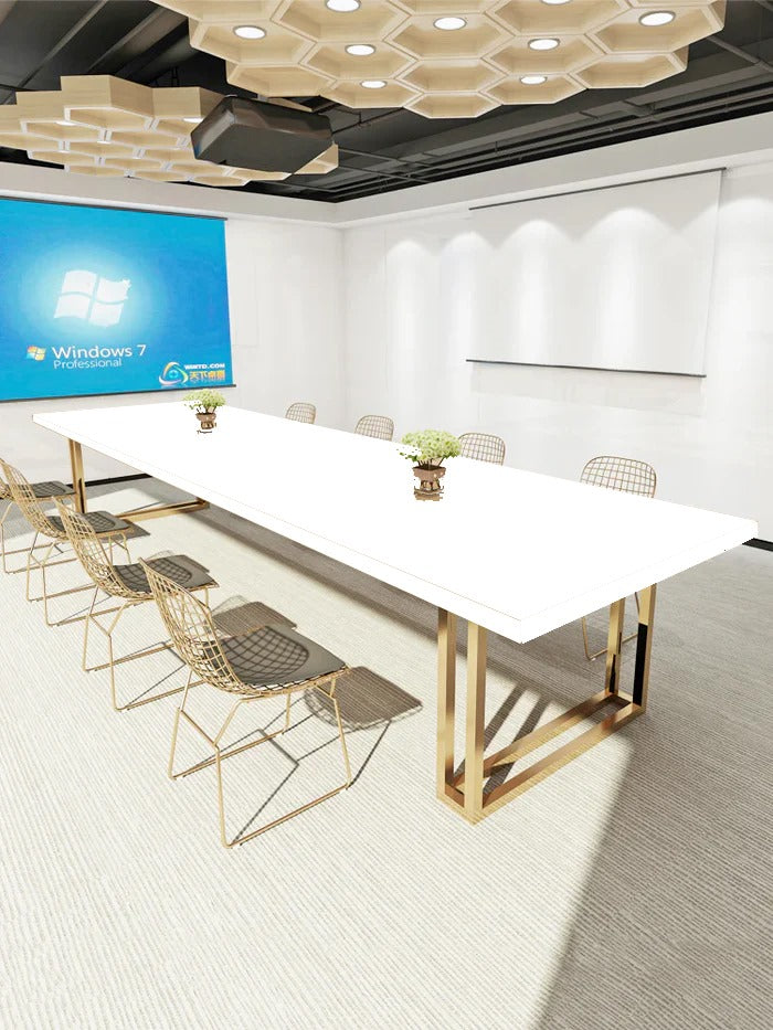 Conference Meeting for Office Table Made in Particle Board with Laminate and MS Metal Legs Base Modern Design and Luxury Look and Premium Quality