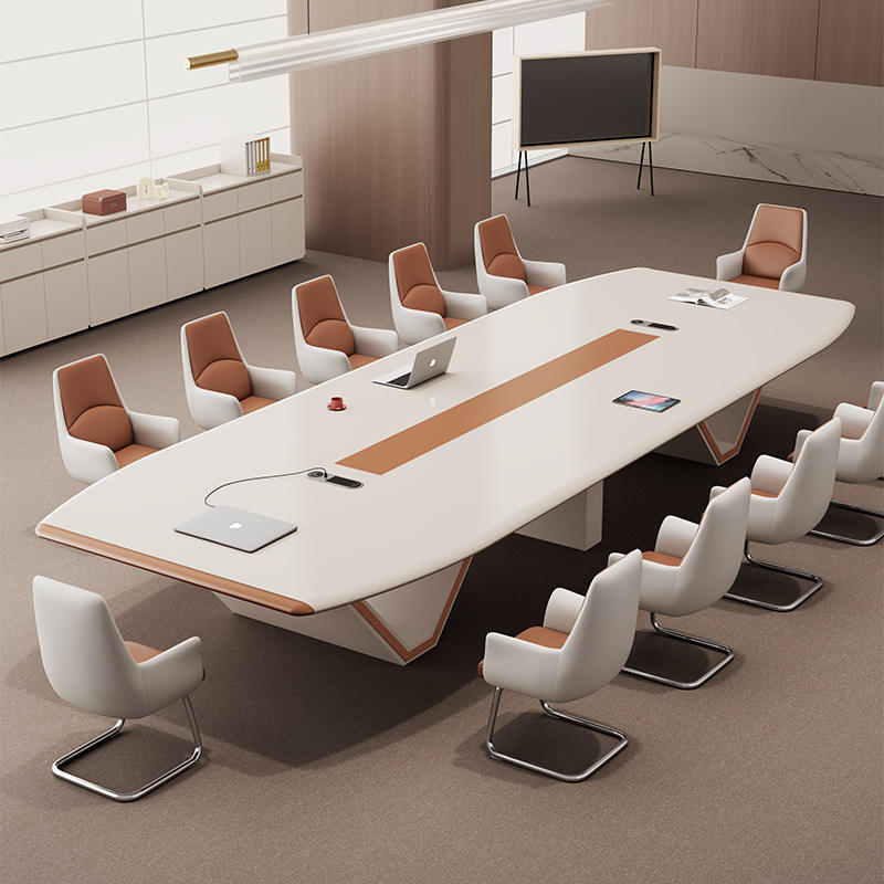 Premium Executive Conference Meeting Table with Integrated Wire Manager and Designer Metal Legs – Modern Boardroom Table for Office