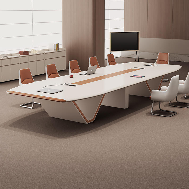 Premium Executive Conference Meeting Table with Integrated Wire Manager and Designer Metal Legs – Modern Boardroom Table for Office