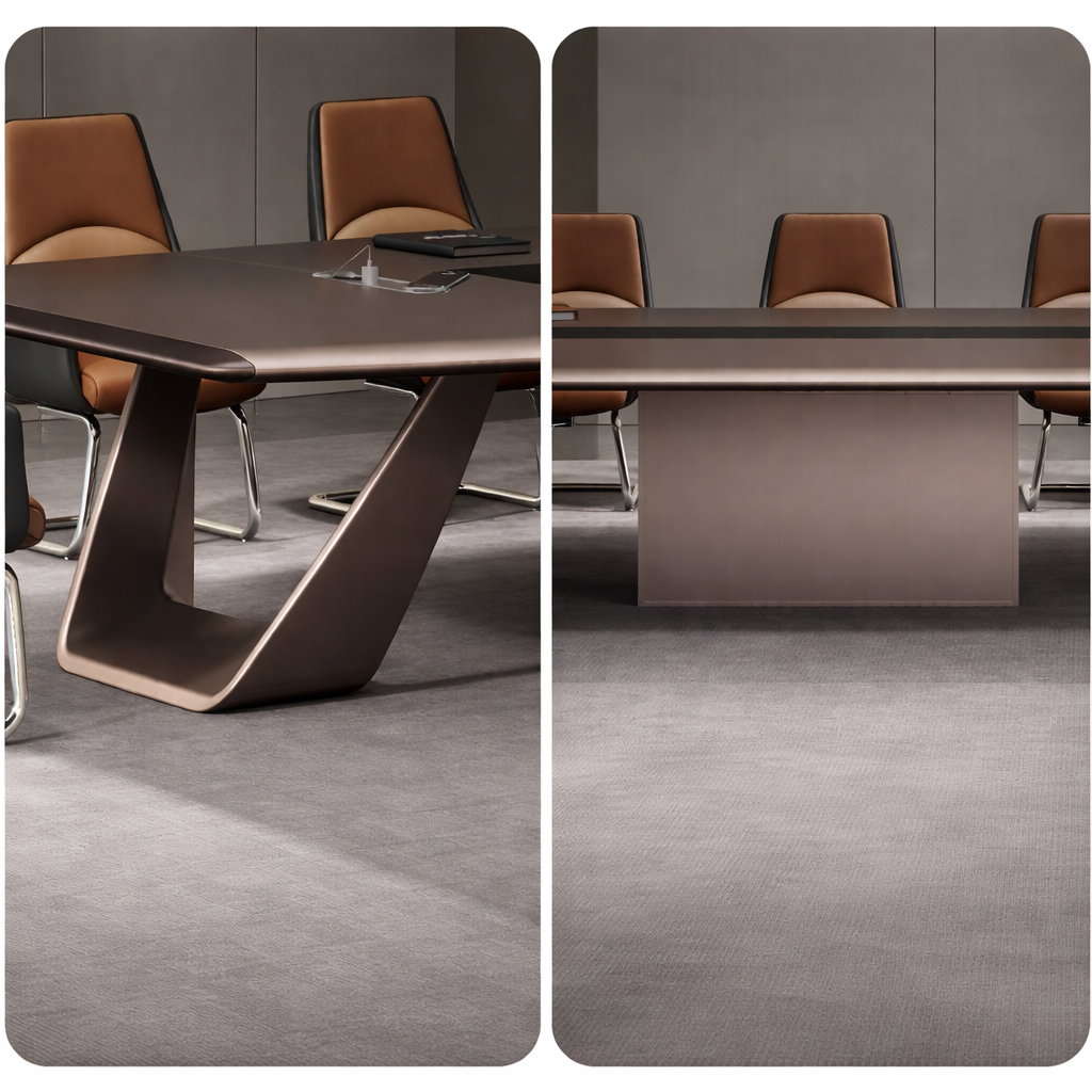 Luxury Modern Oval Conference Table with Cable Management and Premium Executive Boardroom Meeting Table For Office Furniture