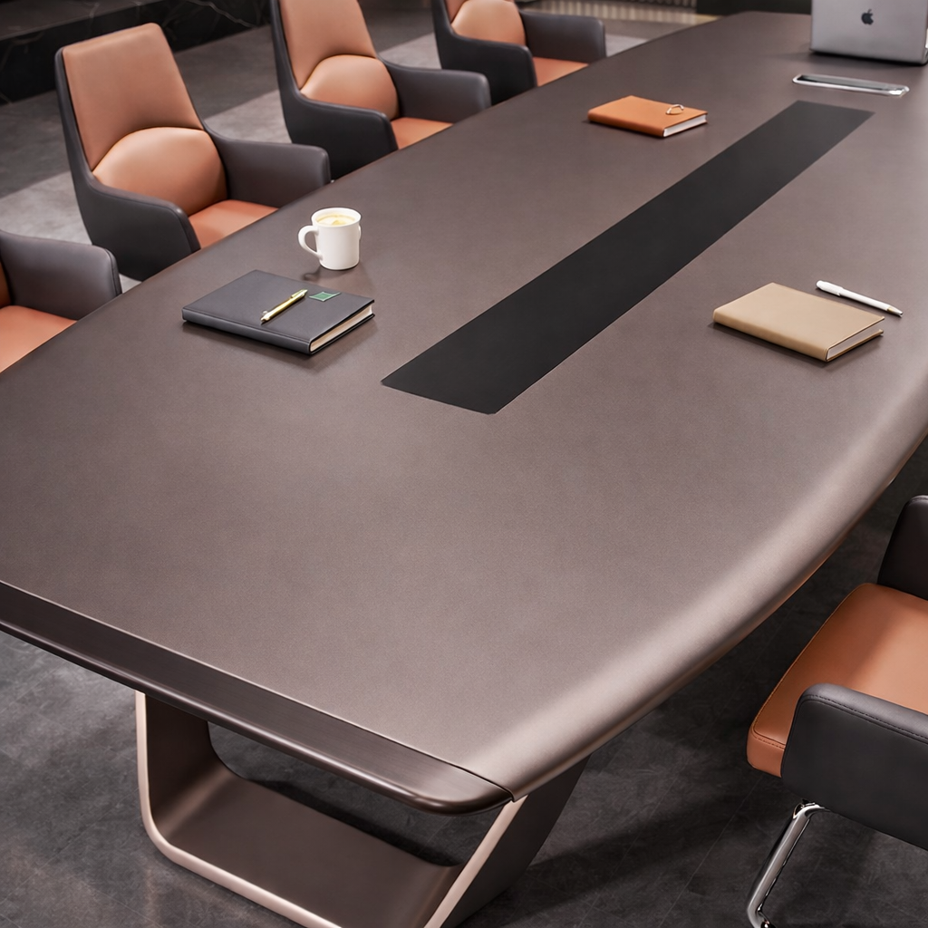 Luxury Modern Oval Conference Table with Cable Management and Premium Executive Boardroom Meeting Table For Office Furniture
