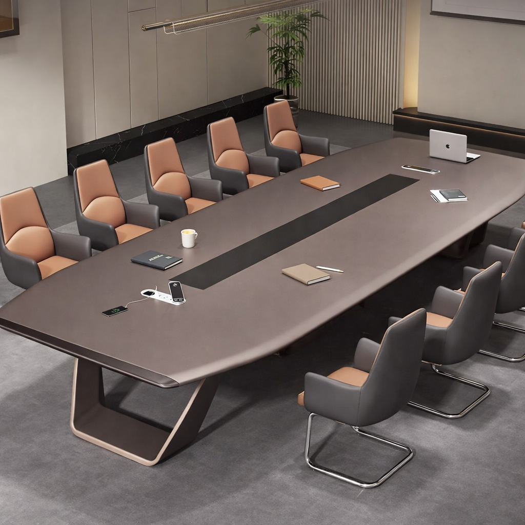 Luxury Modern Oval Conference Table with Cable Management and Premium Executive Boardroom Meeting Table For Office Furniture