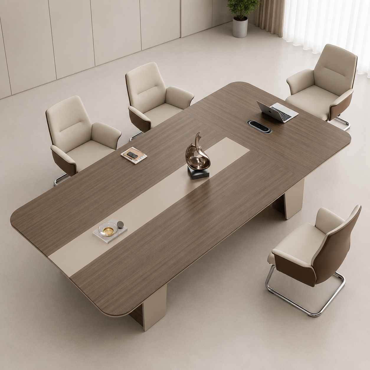 Modern Executive Conference Table for Corporate Boardrooms Large Meeting Room Table with Integrated Power Access