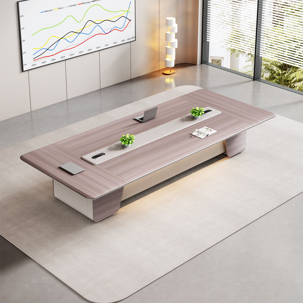 Luxury Executive Conference Table for Corporate Boardrooms Large Meeting Room Table with Integrated Cable Management for Team Collaboration