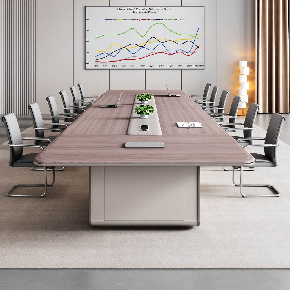 Luxury Executive Conference Table for Corporate Boardrooms Large Meeting Room Table with Integrated Cable Management for Team Collaboration