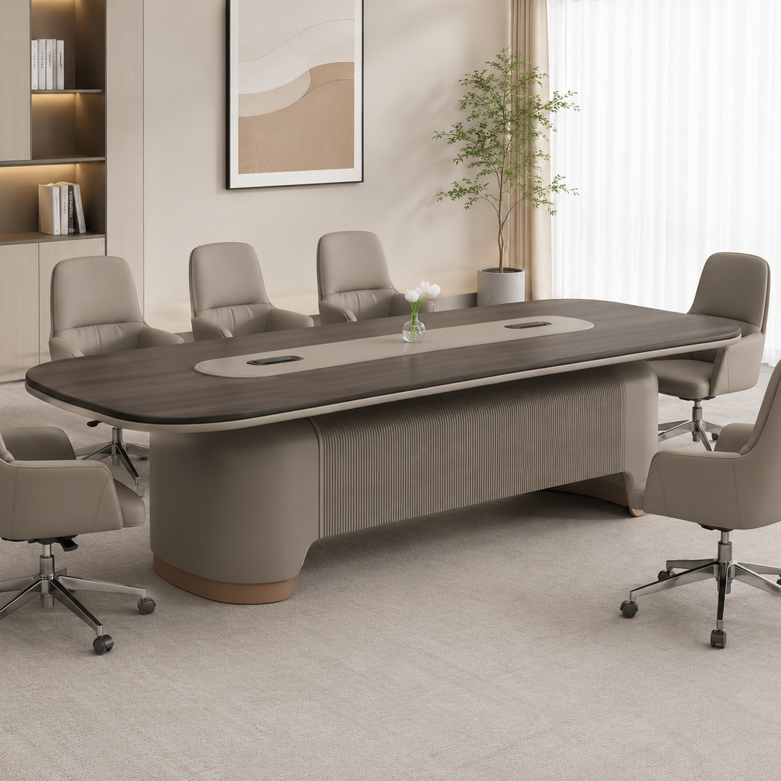 Luxury Executive Conference Table for Corporate Boardroom Meetings Large Office Meeting Table with Integrated Cable Management and Premium Executive Design