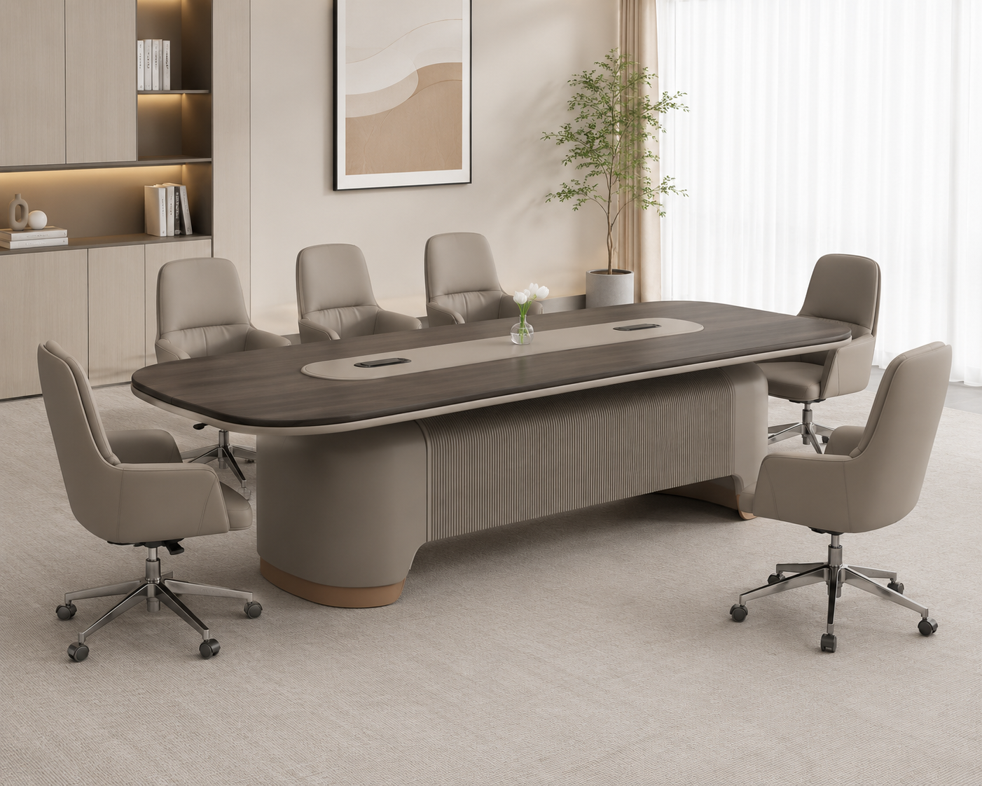 Luxury Executive Conference Table for Corporate Boardroom Meetings Large Office Meeting Table with Integrated Cable Management and Premium Executive Design