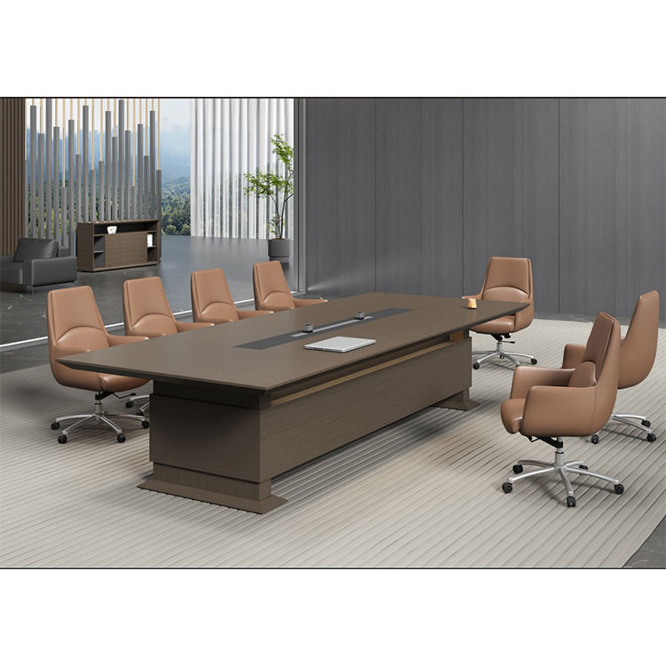Conference Table for Corporate Meeting Rooms, Large Office Meeting Table with Integrated Cable Management Design
