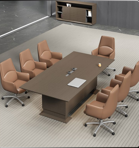 Conference Table for Corporate Meeting Rooms, Large Office Meeting Table with Integrated Cable Management Design