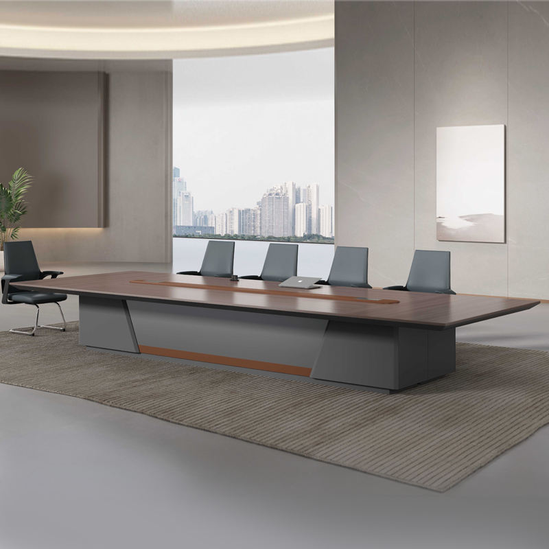 Conference Table for Corporate Boardroom Meetings Large Office Meeting Table with Integrated Cable Management for Leadership Discussions and Team Collaboration