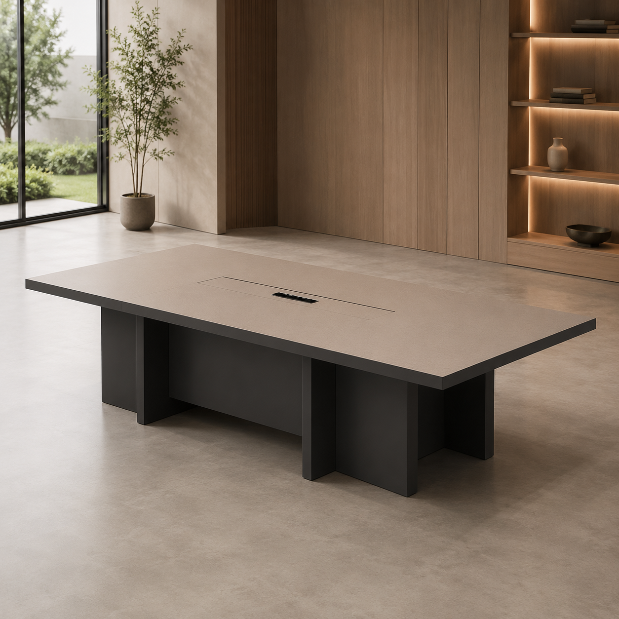 Premium Executive Conference Table for Boardroom Meetings, Modern Office Meeting Desk with Integrated Cable Management and Collaborative Workspace Design