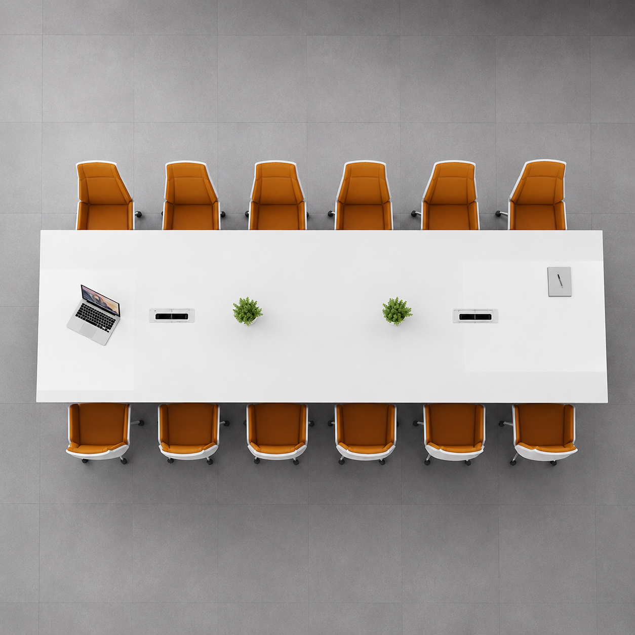 Luxury Executive Conference Table for Corporate Boardroom Meetings Large Office Meeting Table with Integrated Cable Management