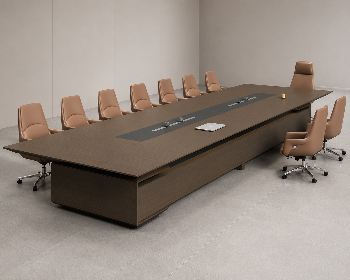 Luxury Executive Boardroom Conference Table for Large Meeting Rooms Corporate Office Discussion Table with Integrated Wire Management and Premium Executive Design