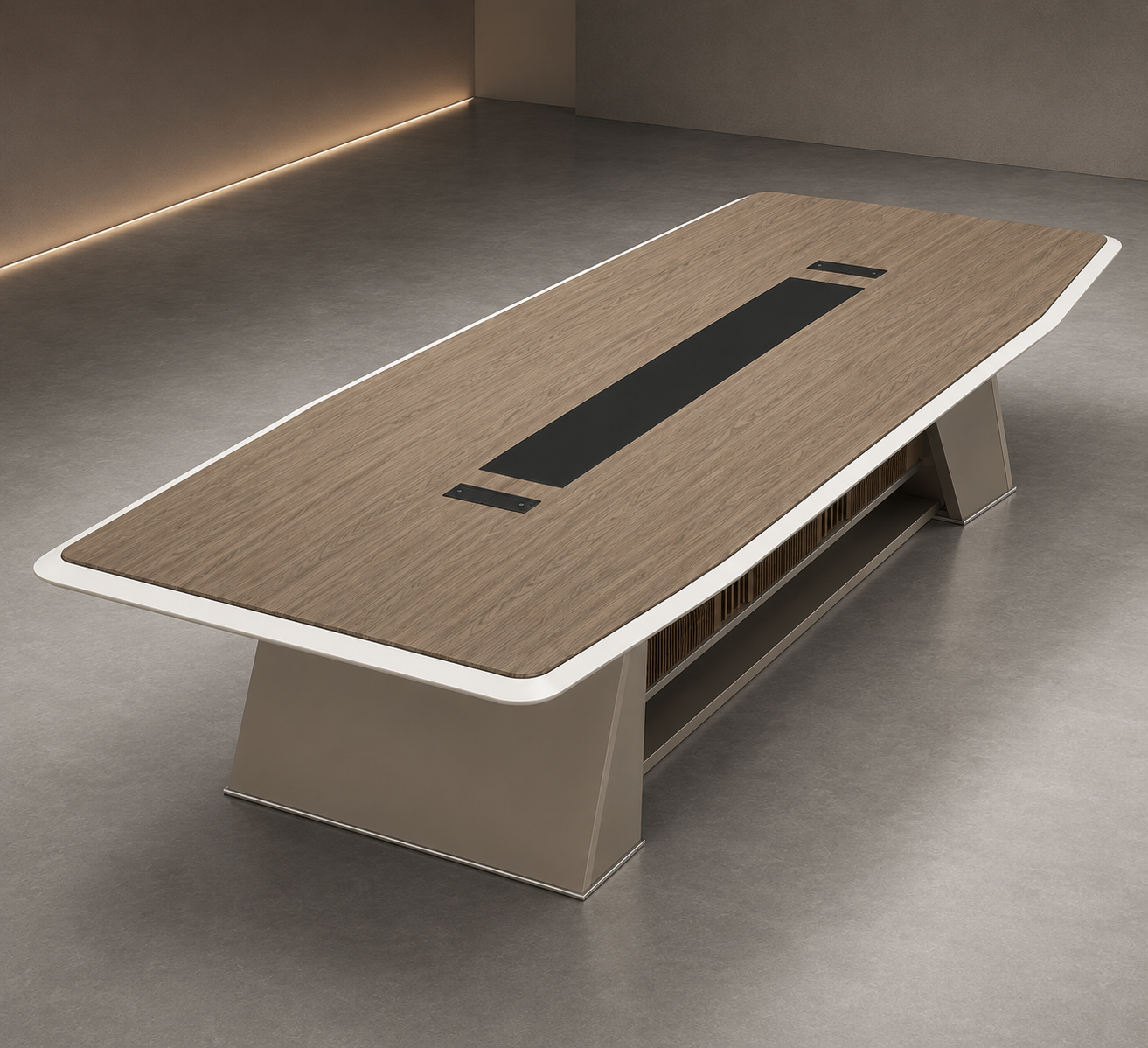 Boardroom Conference Table with Cable Management for Corporate Meeting Rooms, Premium Modern Office Meeting Table Design