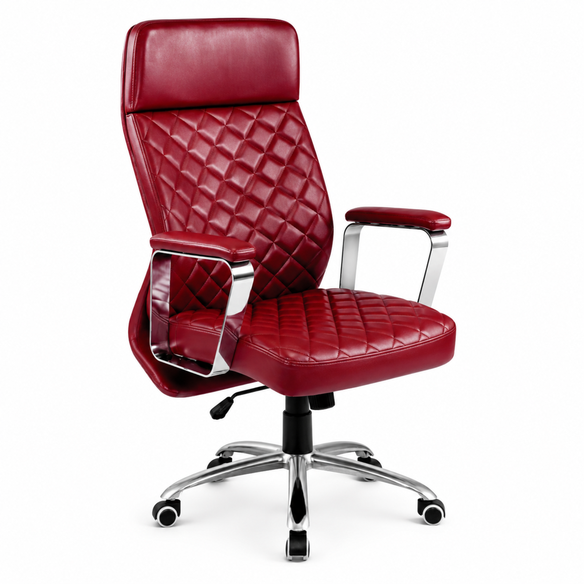 Professional Executive Chair, High Back Leatherette Upholstery and Powder-Coated Chrome Base