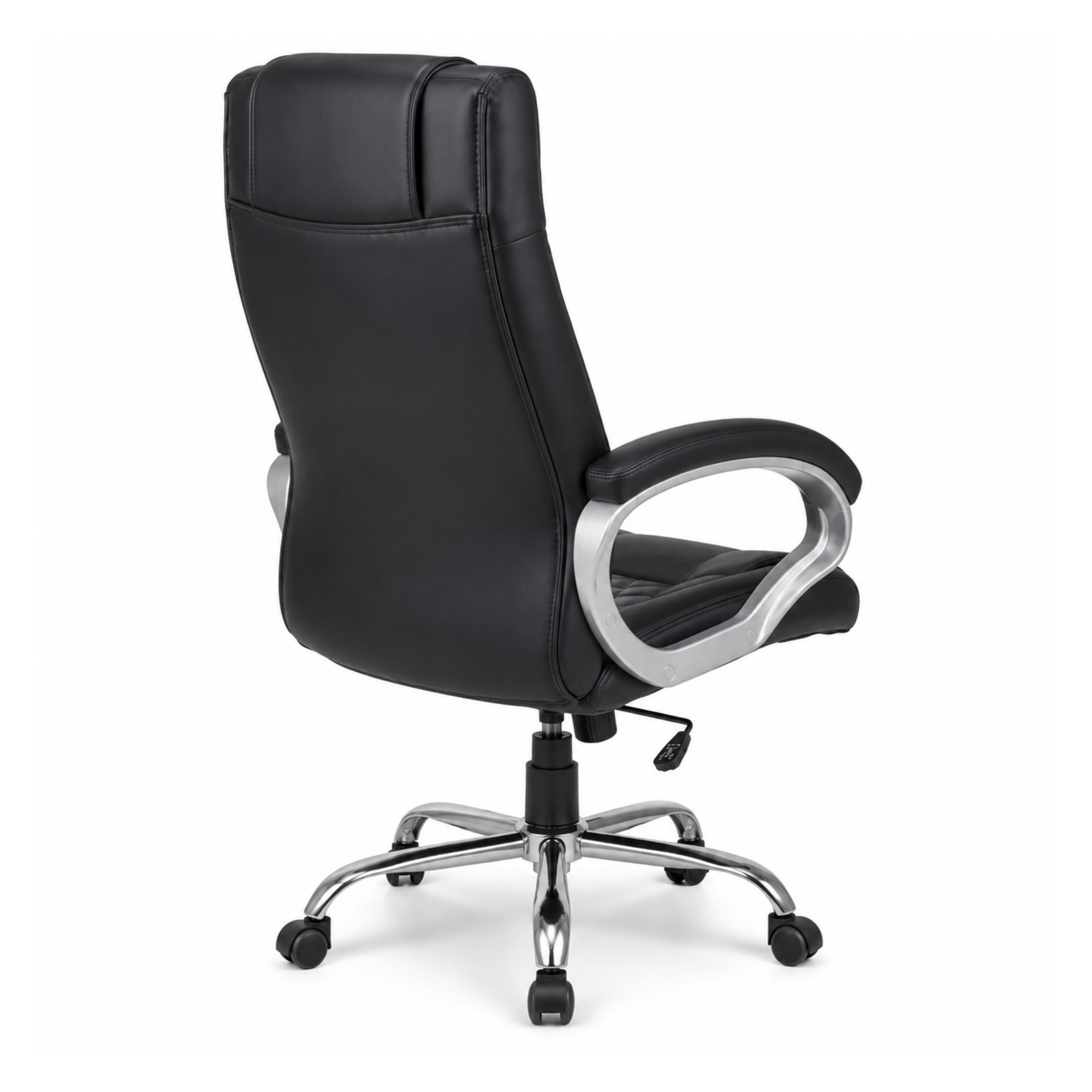 Modern Director Office Chair, Leatherette Upholstery with High Back and Powder-Coated Chrome Base