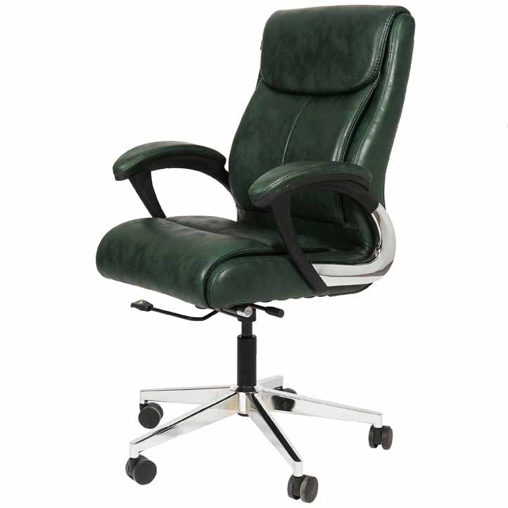 Dark Green High Back Director Chair with Chrome Base