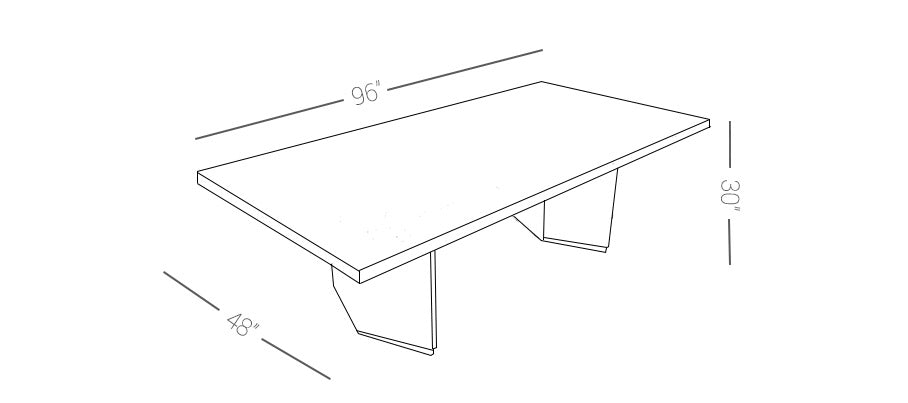 Marble Top Dining Table with Wooden Frame Base -
