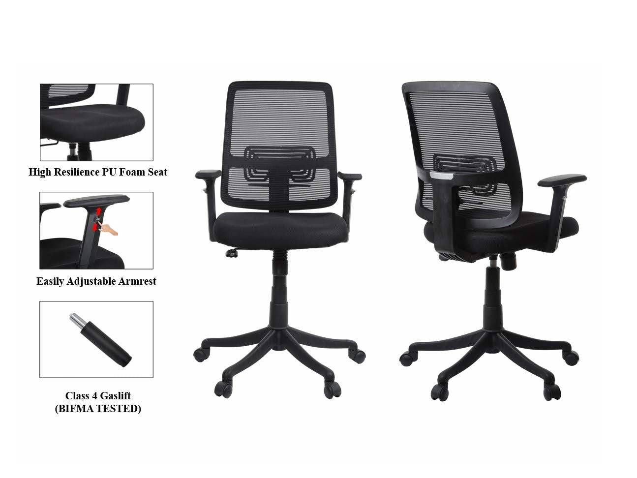 Medium Back Executive Chair with Nylon Base -