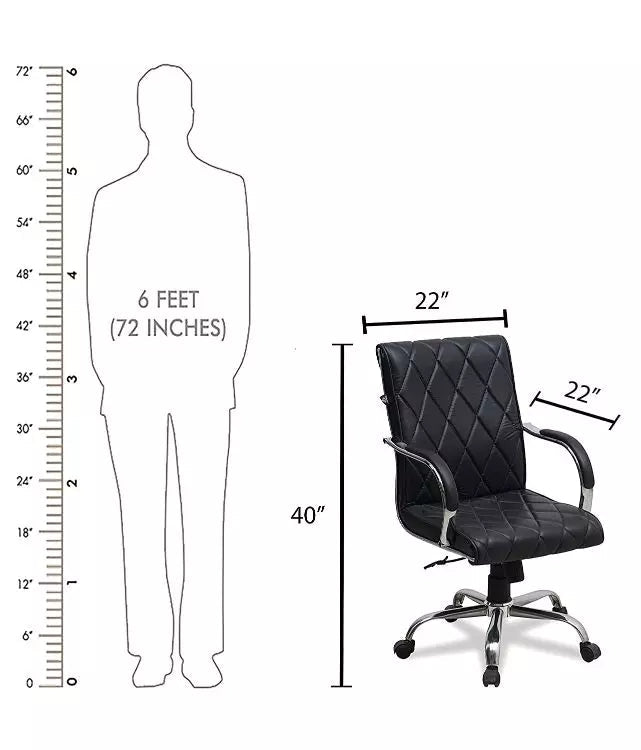 Medium Back Executive Office Chair with Chrome Base -