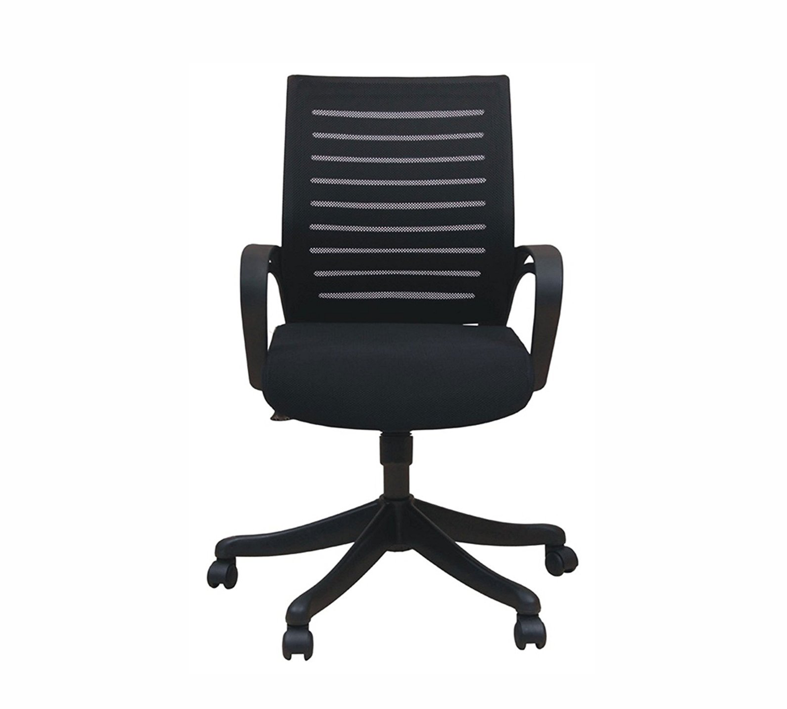 Medium Back Executive Office Chair with Height Adjustable Nylon Wheels Base -