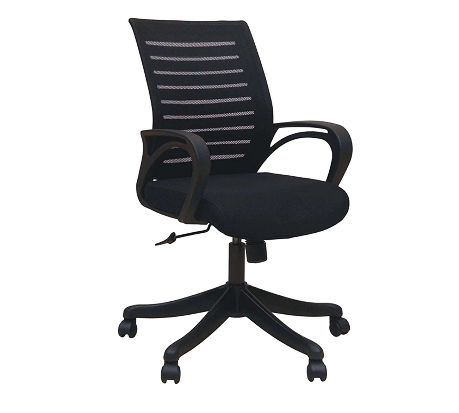 Medium Back Executive Office Chair with Height Adjustable Nylon Wheels Base -