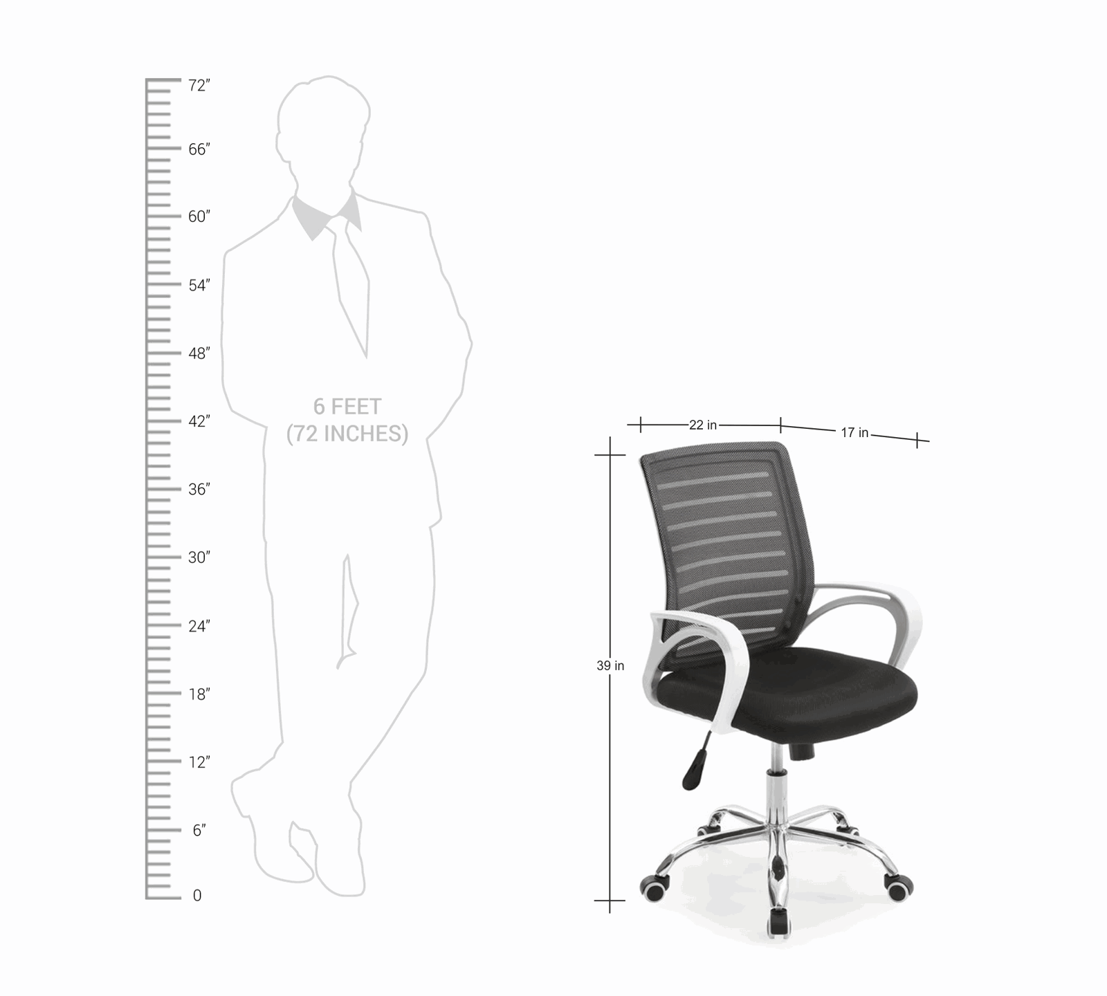 Medium Back Office Chair in Mesh -