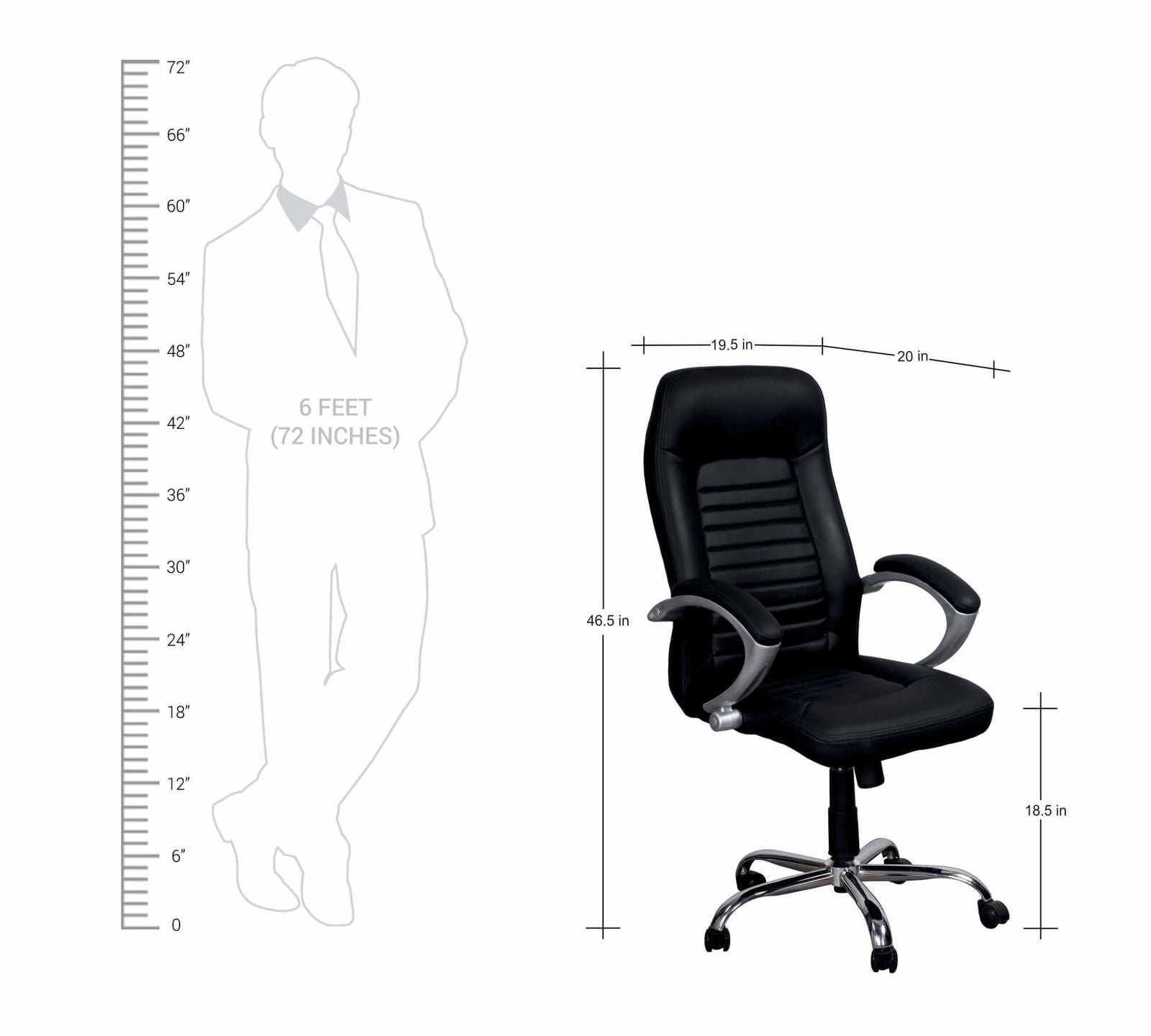 Medium Back Office Executive Chair with Chrome Base -