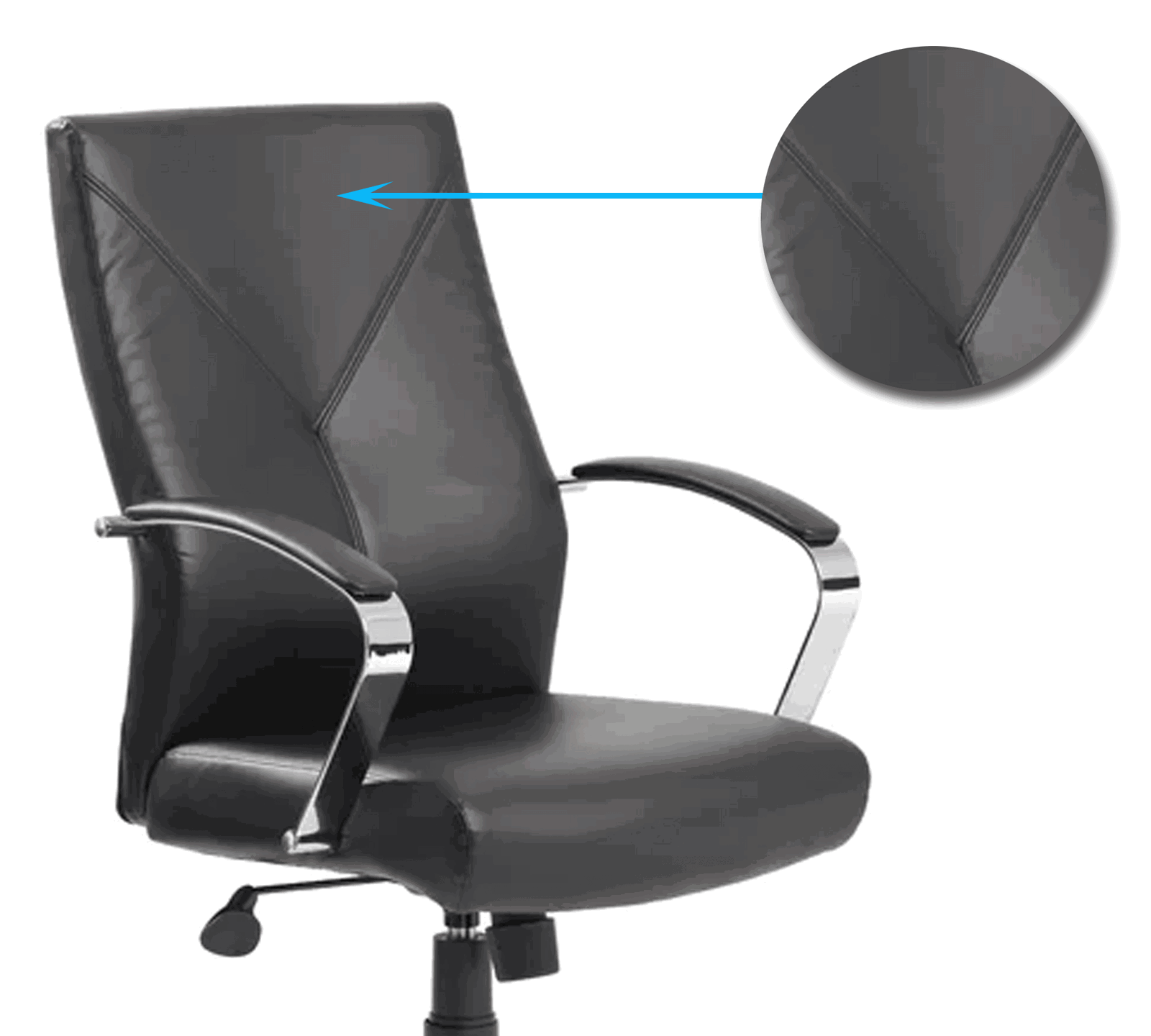 Medium Back Office Executive Chair with Height Adjustable Chrome Base -