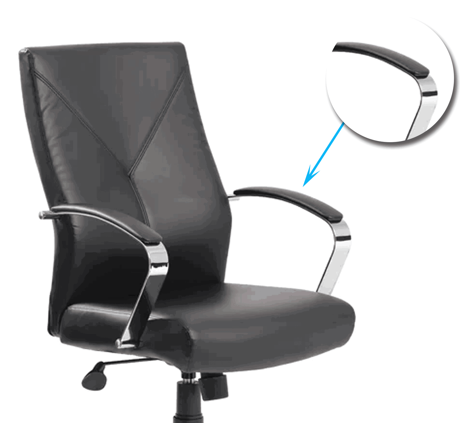 Medium Back Office Executive Chair with Height Adjustable Chrome Base -